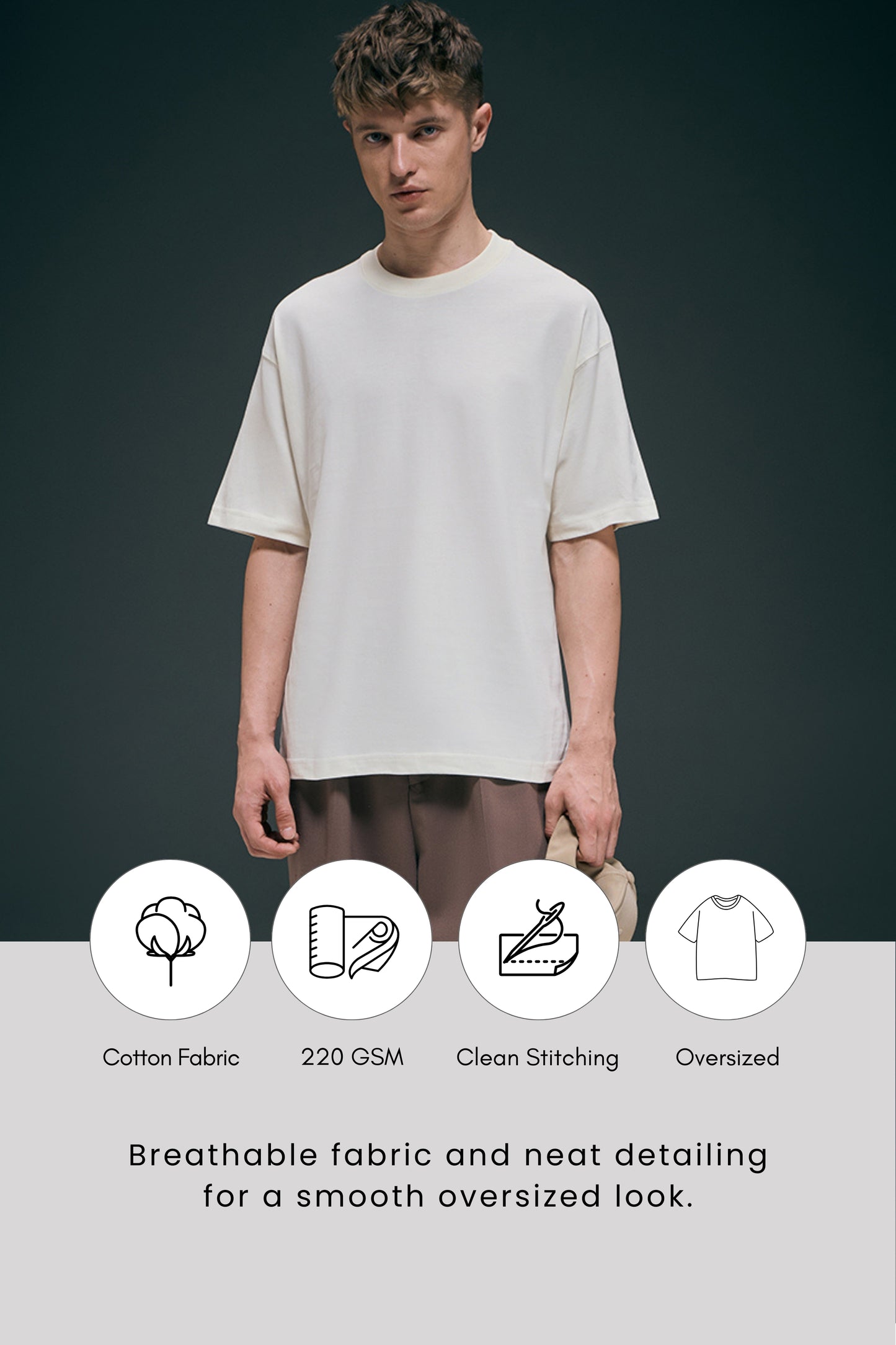 White - Oversized drop shoulder