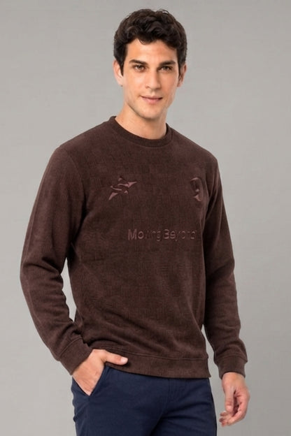 Hot Brown - Luxe Grid Sweatshirt