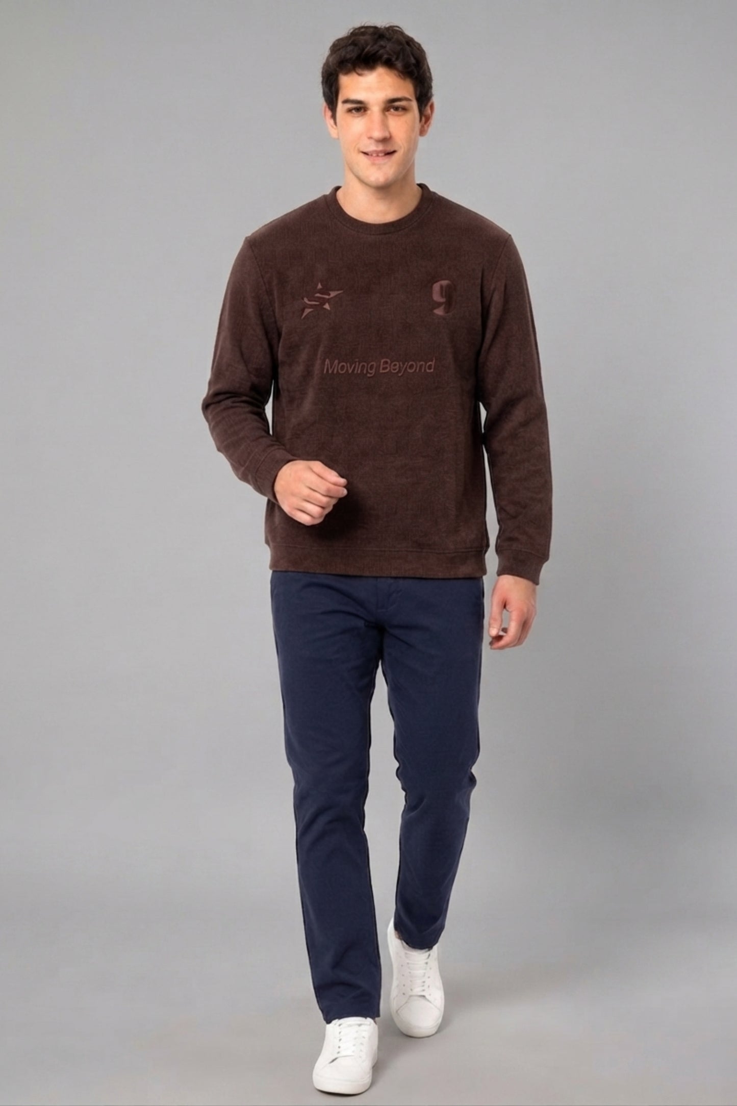 Hot Brown - Luxe Grid Sweatshirt