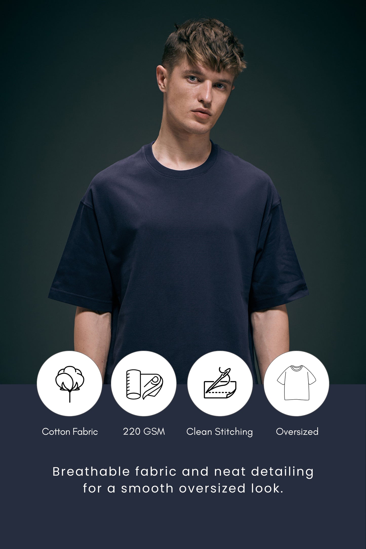 Trip Teal - Oversized drop Shoulder