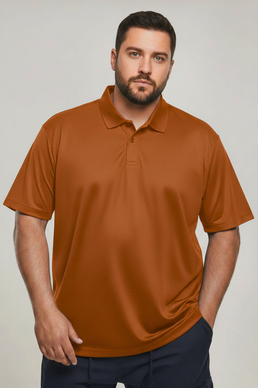 Caramel - Smart Tech Polo Plus Size