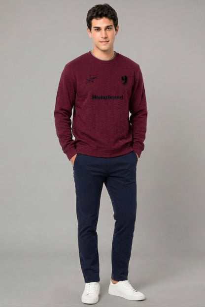Maroon - Luxe Grid Sweatshirt