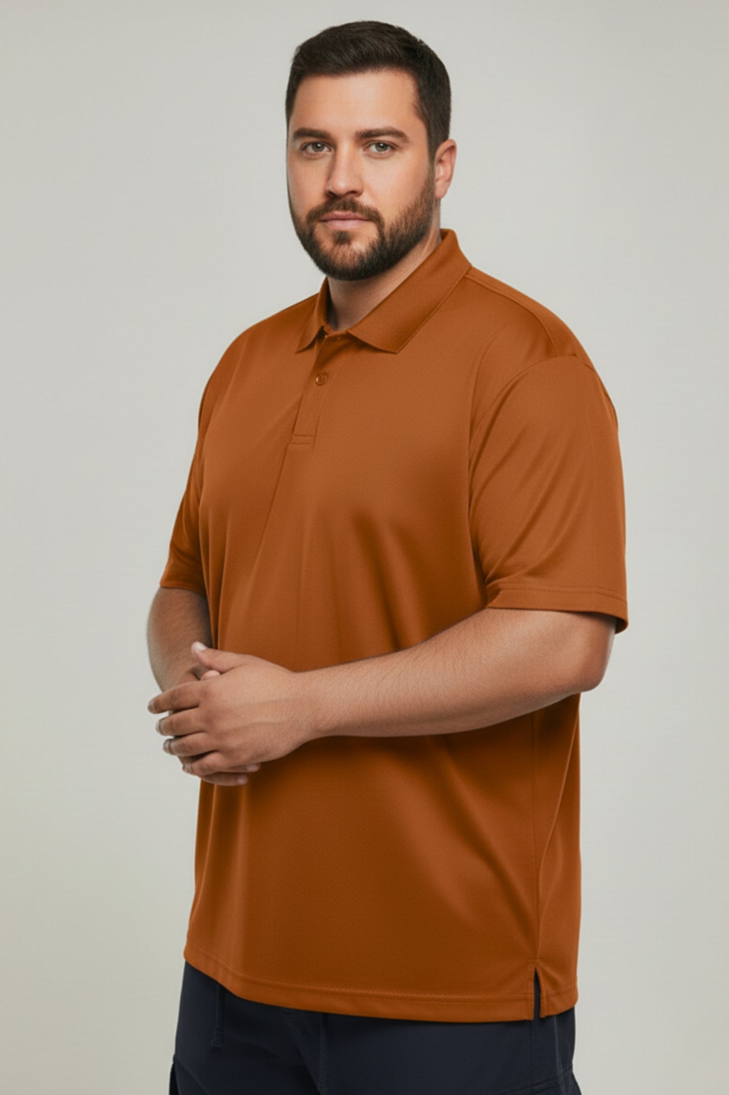 Caramel - Smart Tech Polo Plus Size