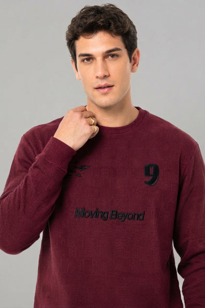 Maroon - Luxe Grid Sweatshirt