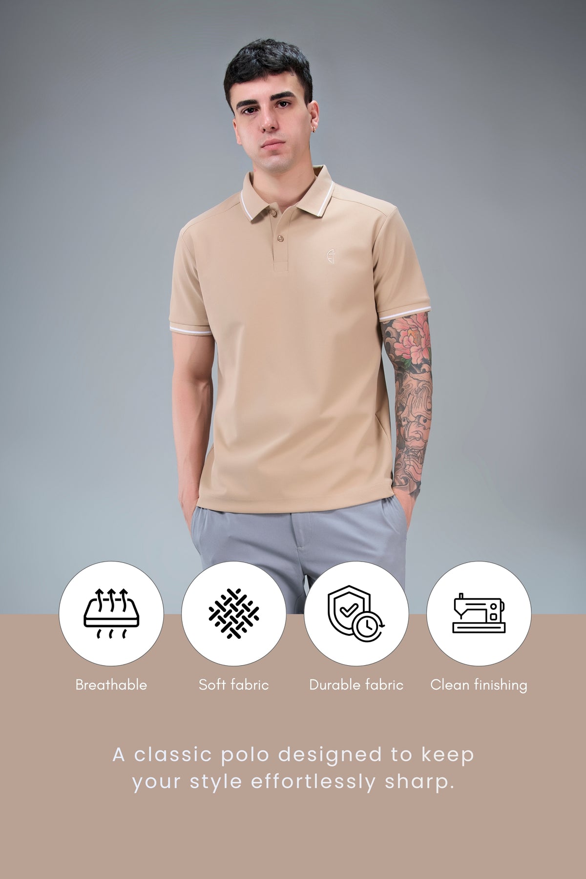 Beige - Fusion Polo