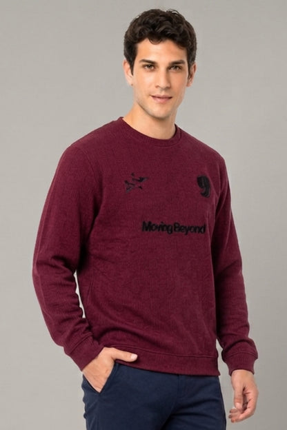 Maroon - Luxe Grid Sweatshirt