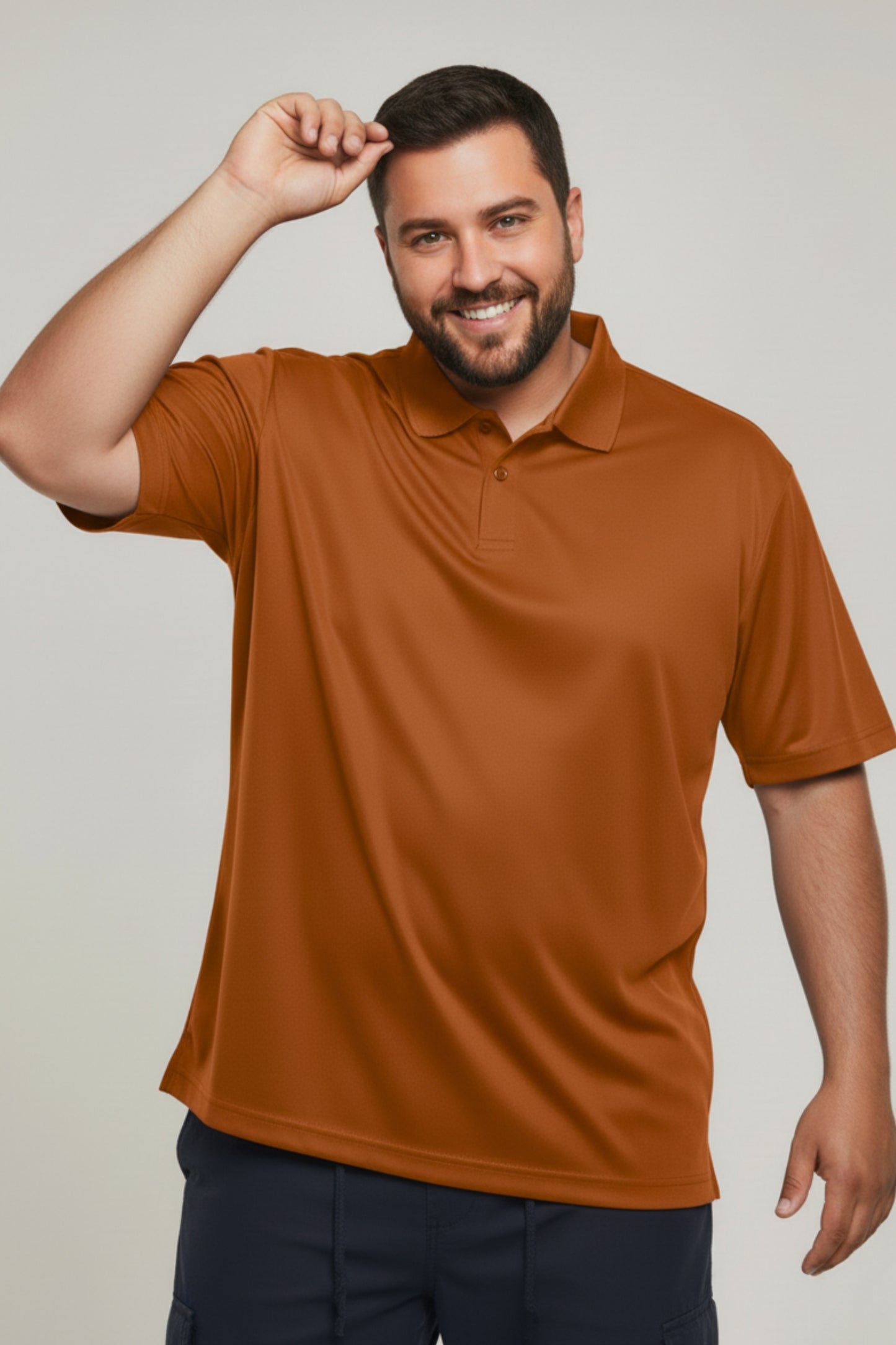 Caramel - Smart Tech Polo Plus Size