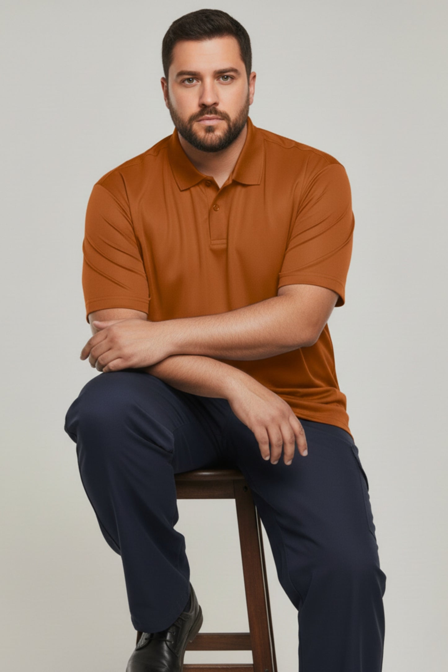 Caramel - Smart Tech Polo Plus Size