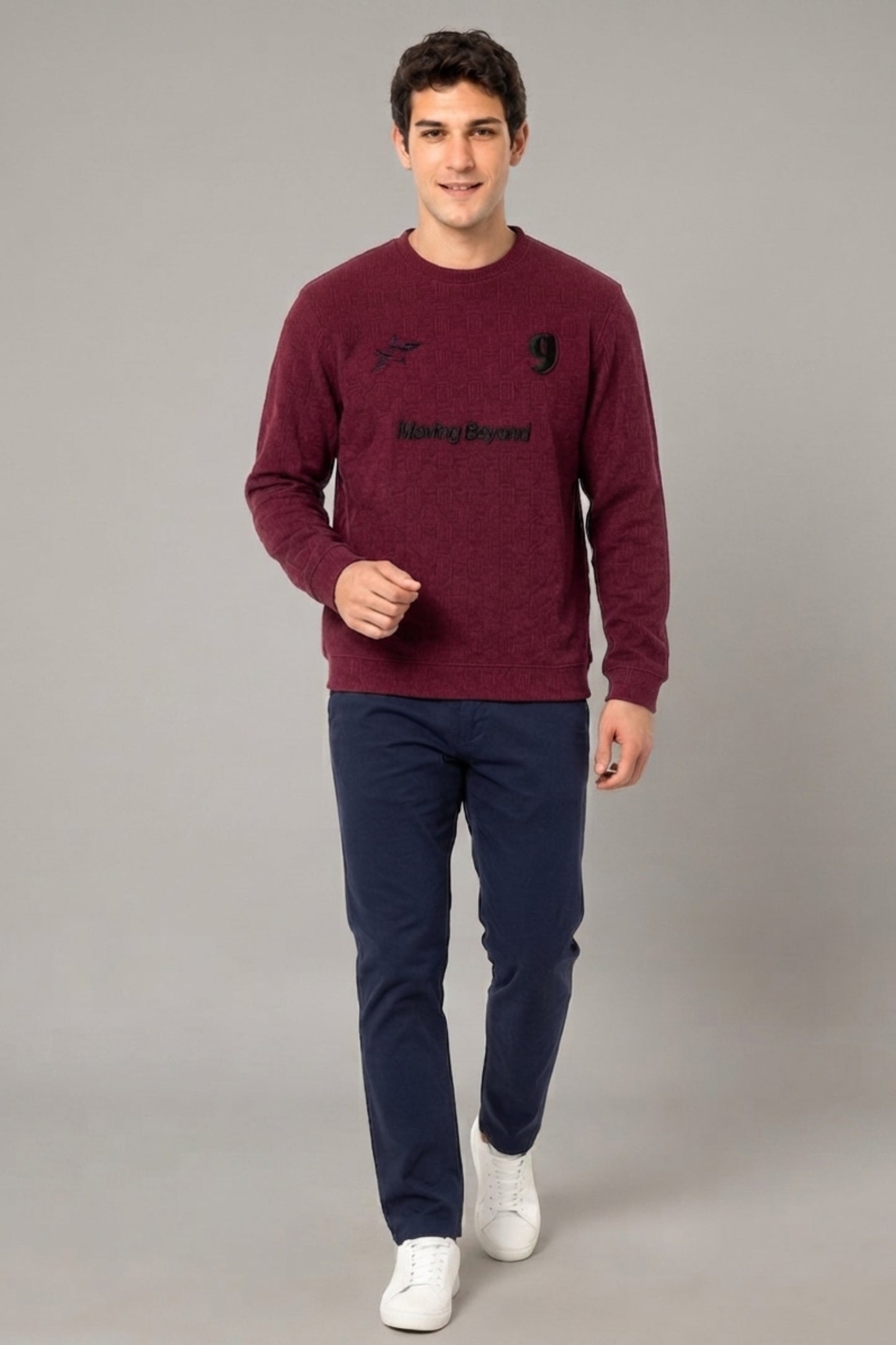 Maroon - Luxe Grid Sweatshirt