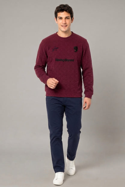 Maroon - Luxe Grid Sweatshirt
