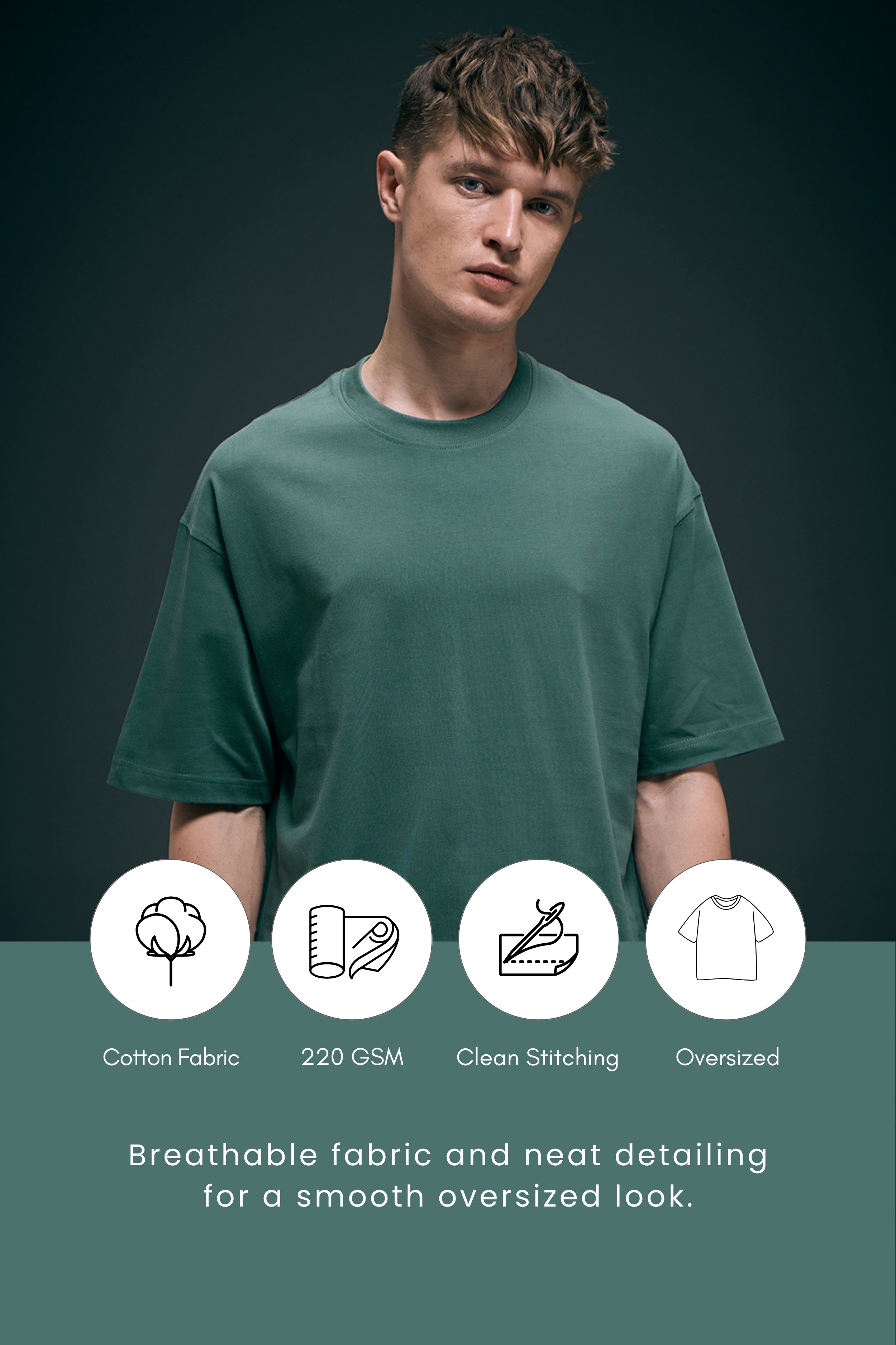 Berry Green - Oversized drop shoulder – Maxzone Clothing