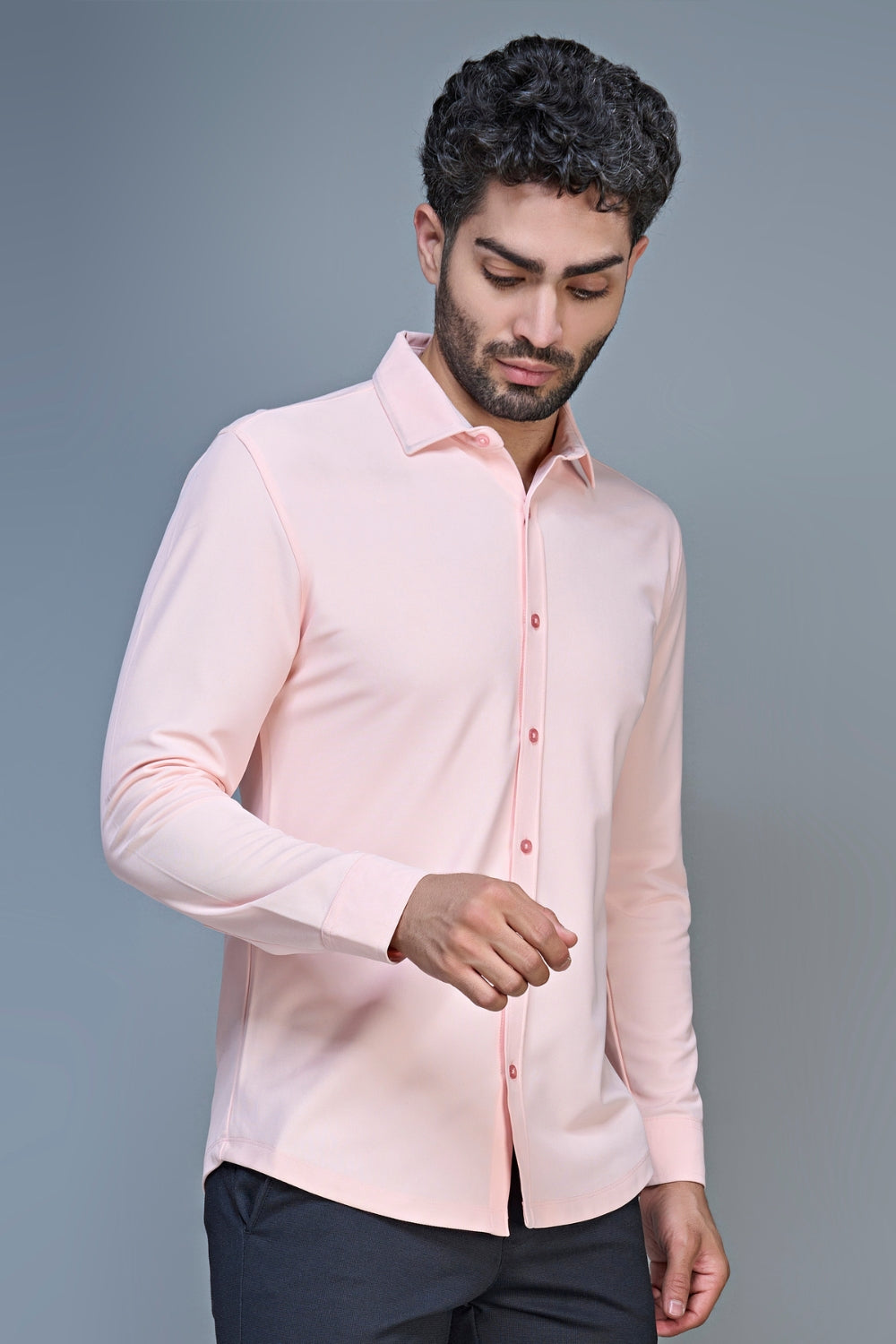 L T. Pink Smart Tech Full Sleeve Shirt Full Sleeve Shirt Maxzone Clothing   