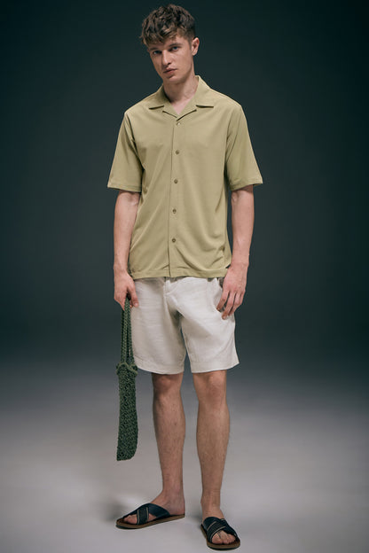 Sage Green Cuban Shirt Maxzone Clothing