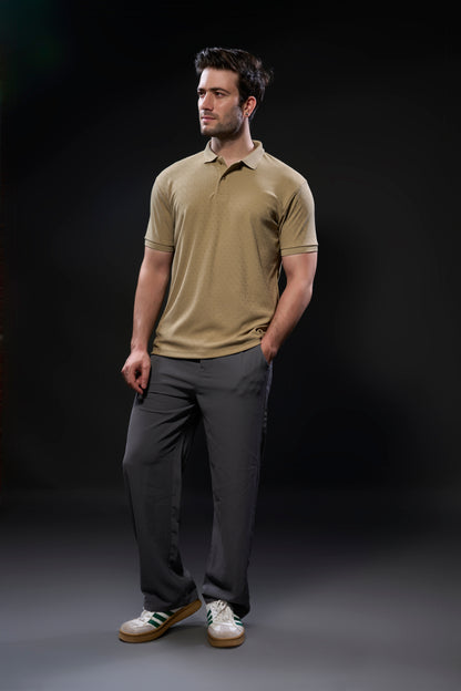 Khaki - Structure Knit Smart Tech Polo