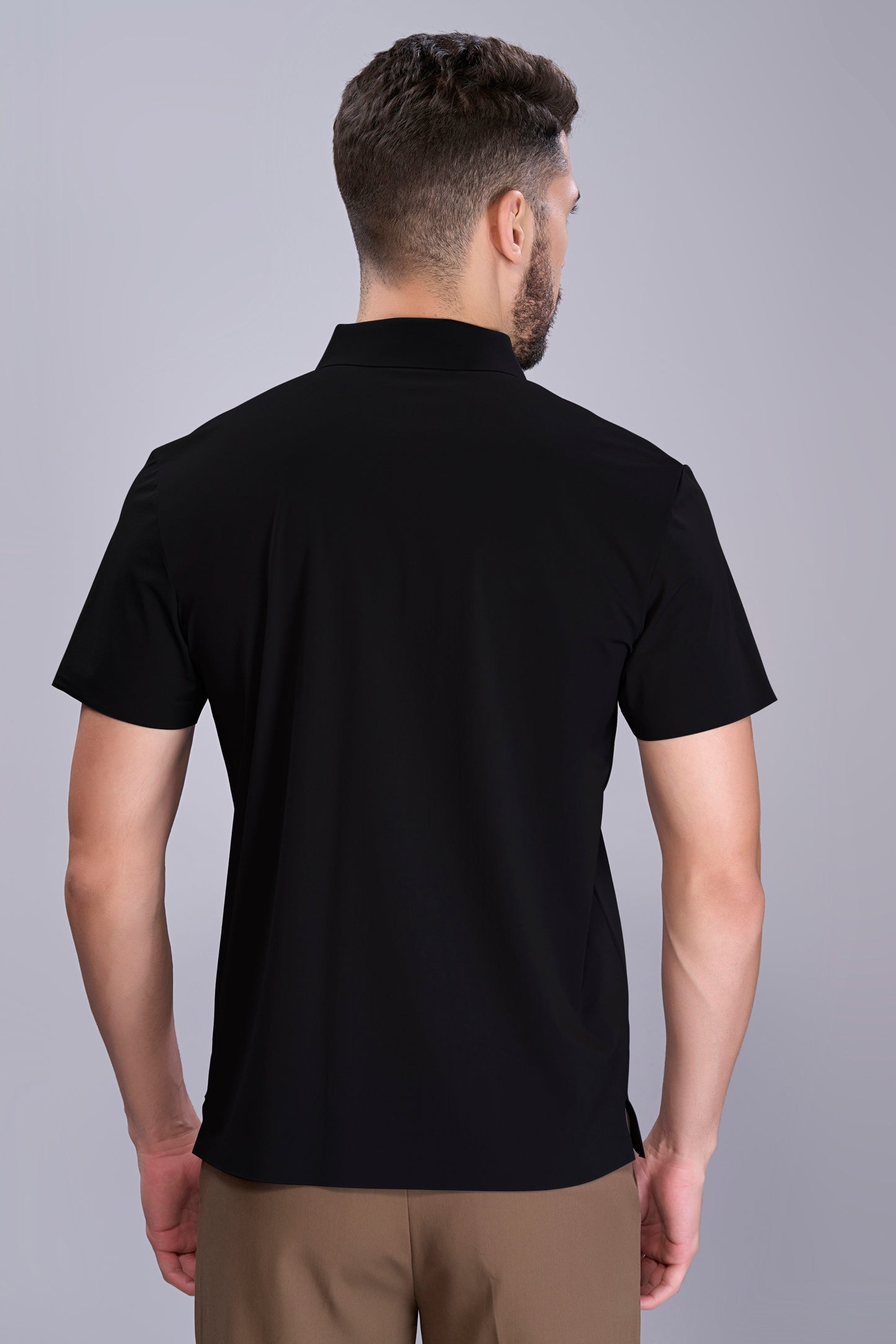 Black - Stitchless Zip Polo T-shirt