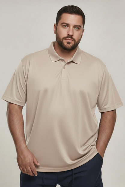 Soft Beige - Smart Tech Polo Plus Size