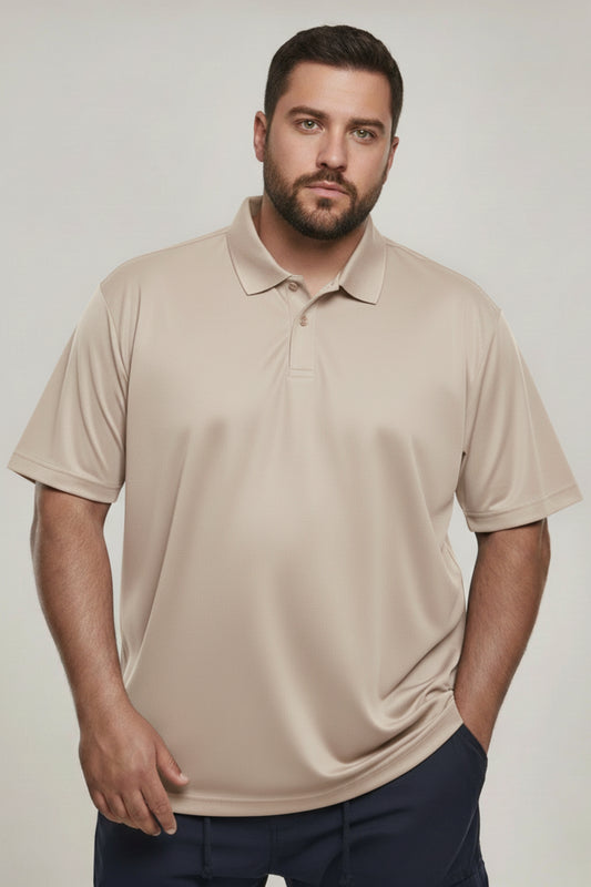 Soft Beige - Smart Tech Polo Plus Size