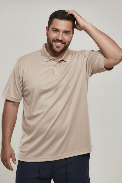 Soft Beige - Smart Tech Polo Plus Size
