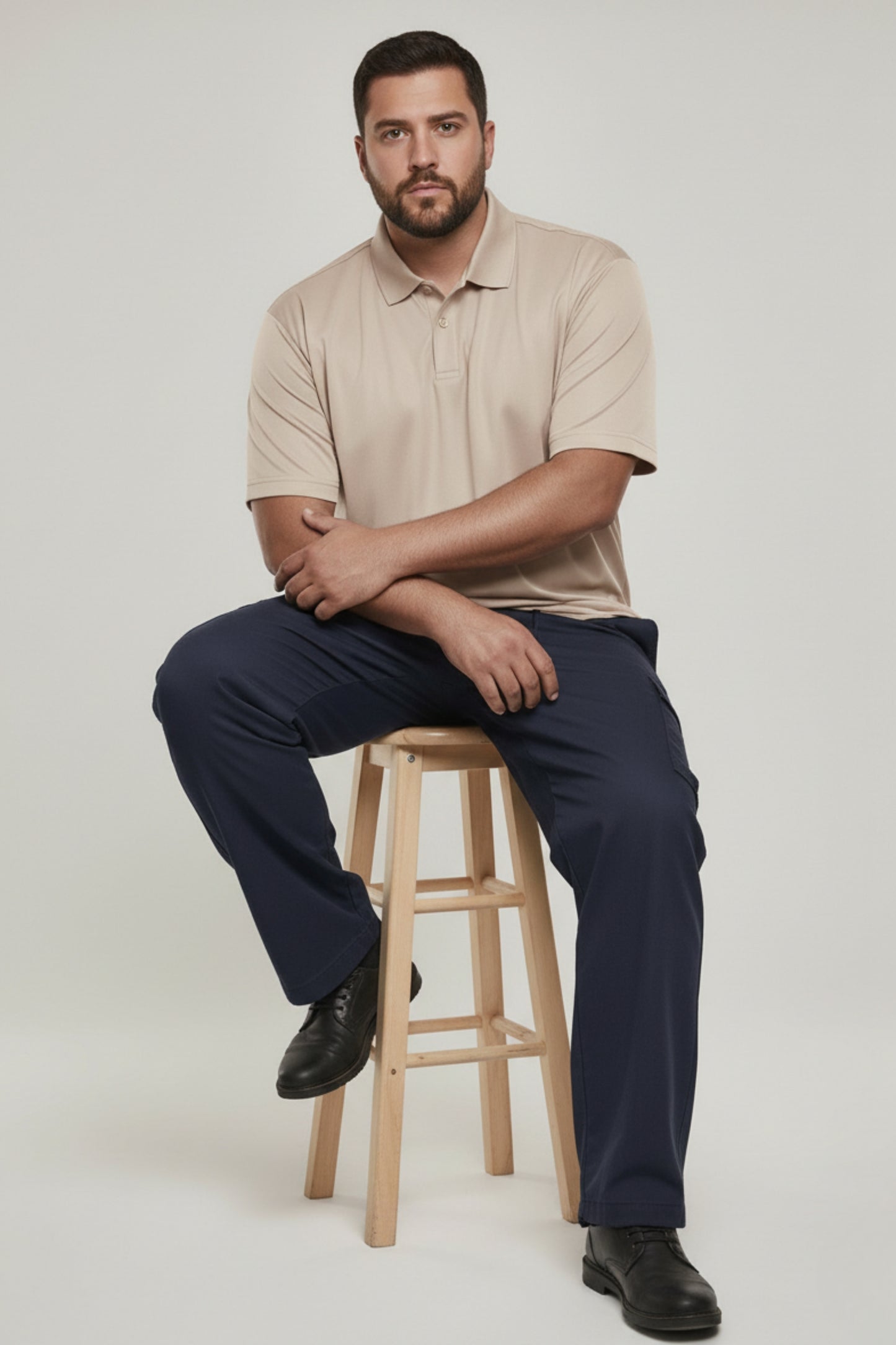 Soft Beige - Smart Tech Polo Plus Size