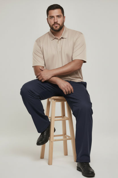 Soft Beige - Smart Tech Polo Plus Size