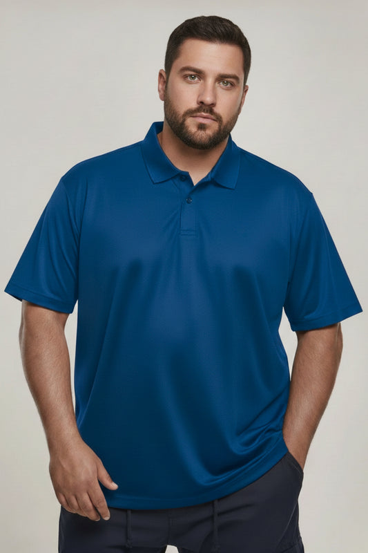 Teal Navy - Smart Tech Polo Plus Size