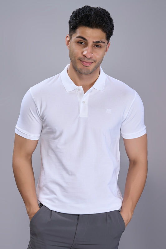 White - Cotton Pique Polo