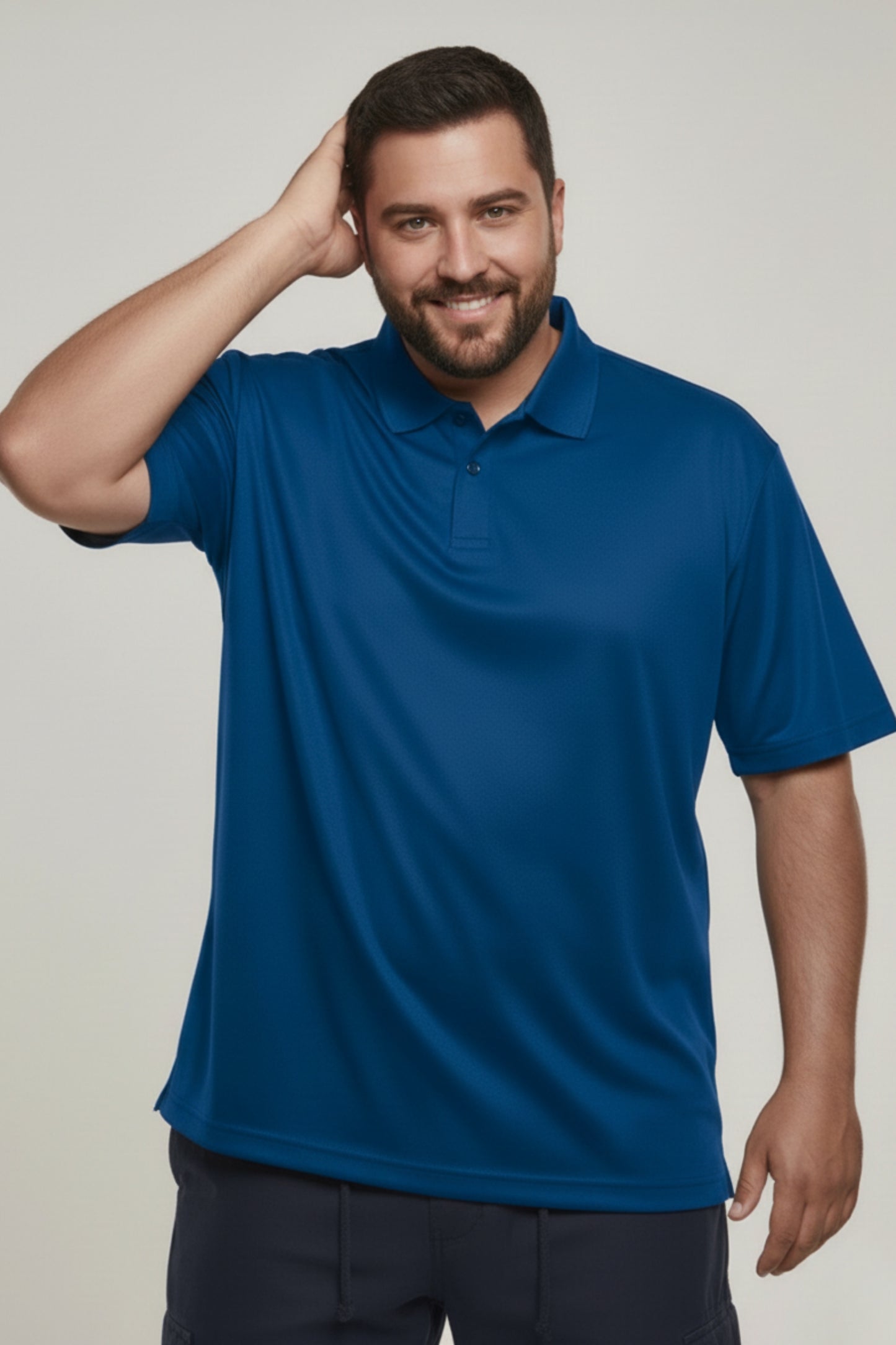 Teal Navy - Smart Tech Polo Plus Size