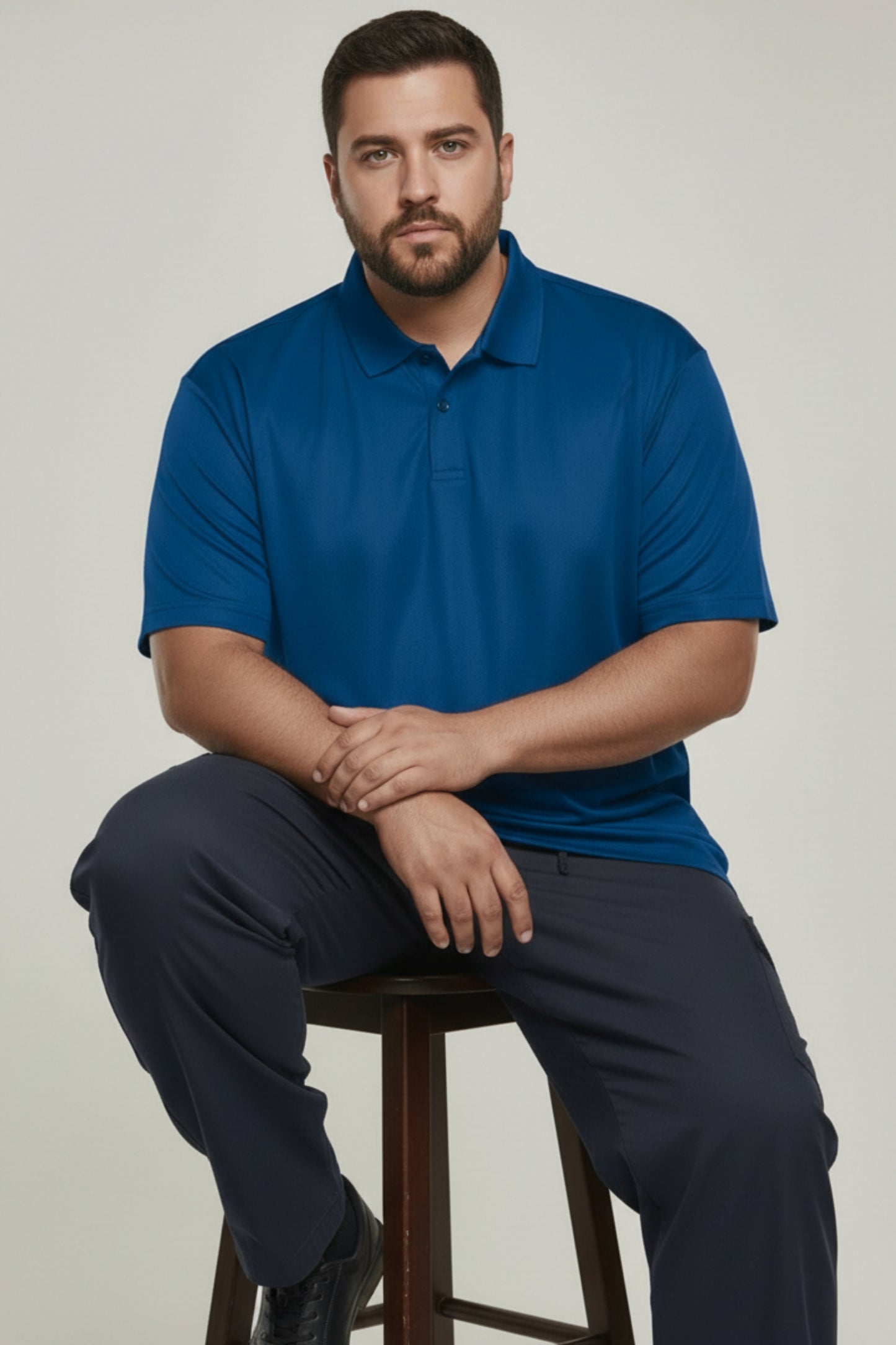 Teal Navy - Smart Tech Polo Plus Size