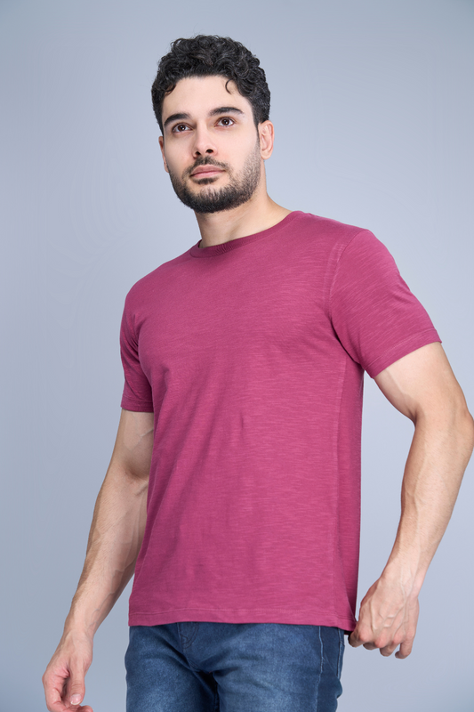 Shop Men's (Obssession) Solid Cranberry T-shirt-front Maxzone Clothing