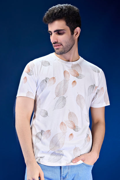 White - AOP Round Neck T-shirt