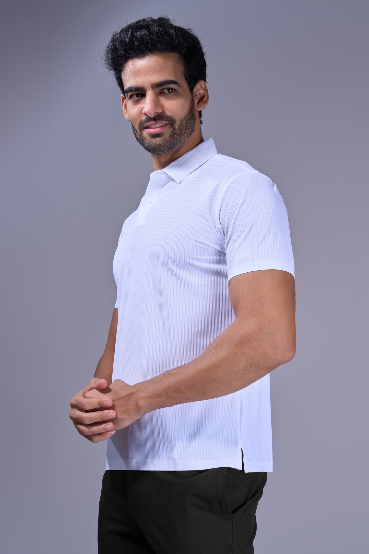 White - 2 Button Stitchless Polo