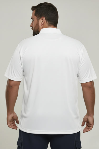 White - Smart Tech Polo Plus Size