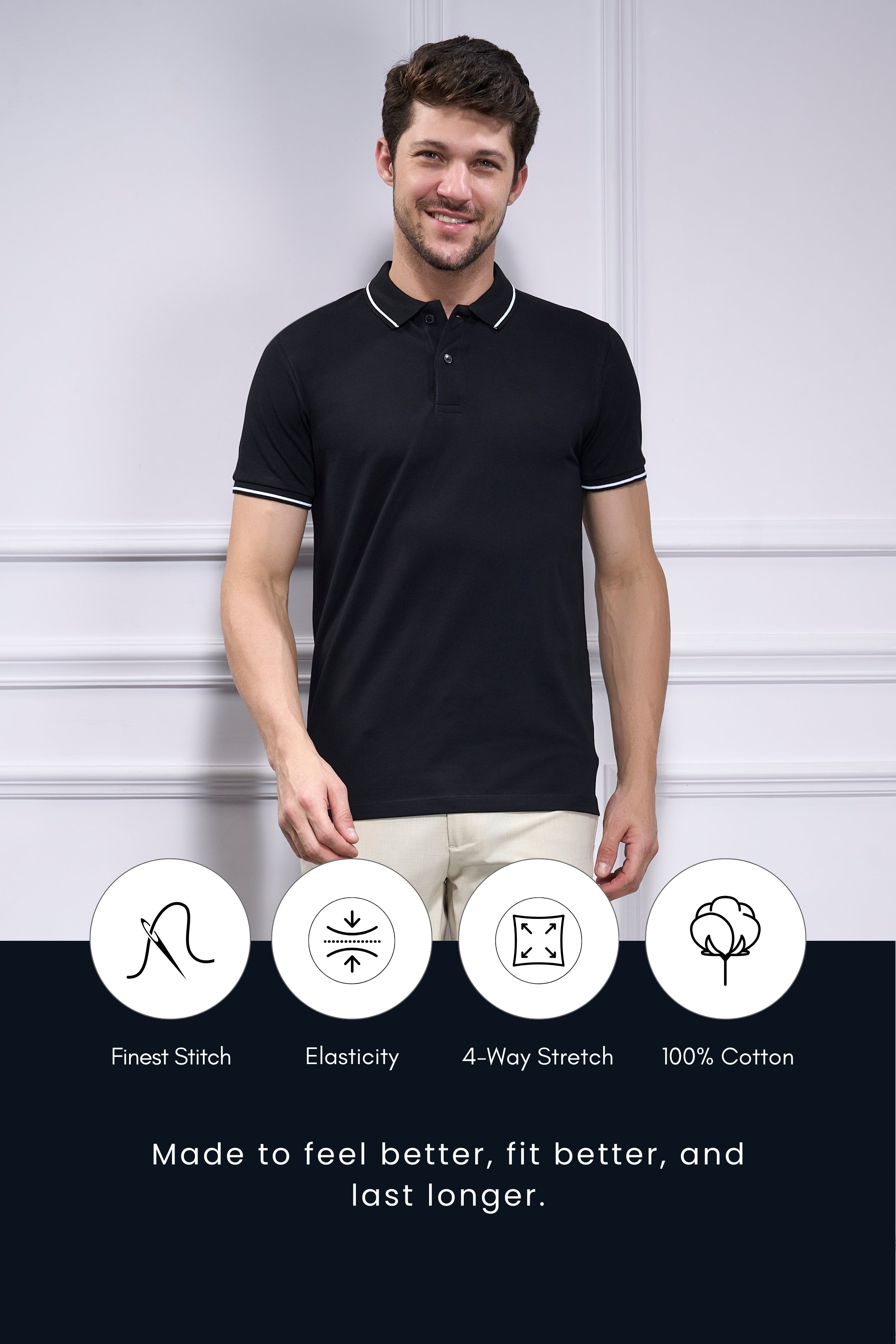 Identity Polo 2.0 - Black – Maxzone Clothing