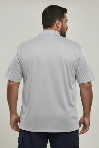 Grey - Smart Tech Polo Plus Size