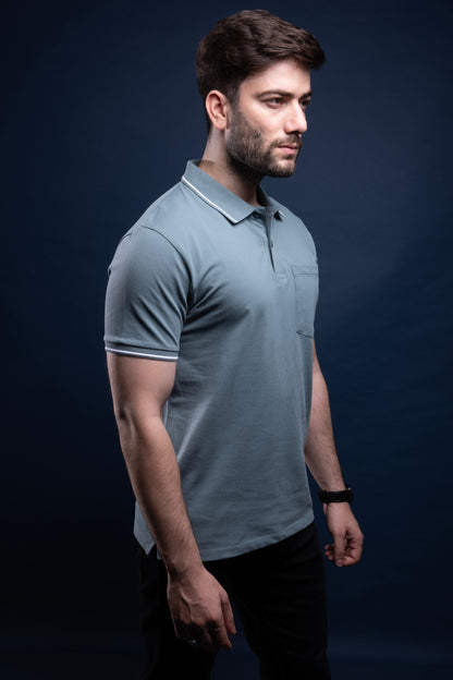 Air Blue - Identity Pocket Polo Maxzone Clothing