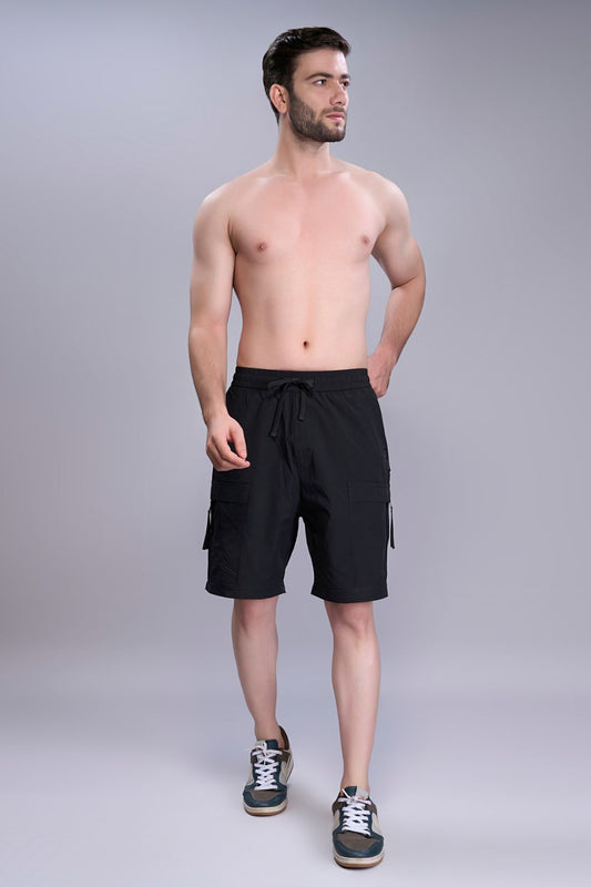 Black - Cargo Zip Pocket Shorts