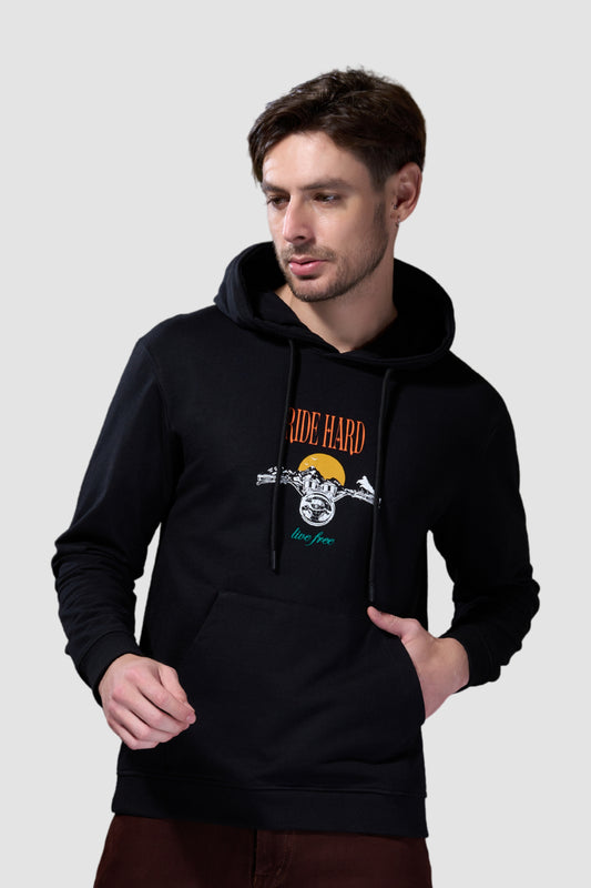 Black Ride Hard - Full Sleeve Hoodie