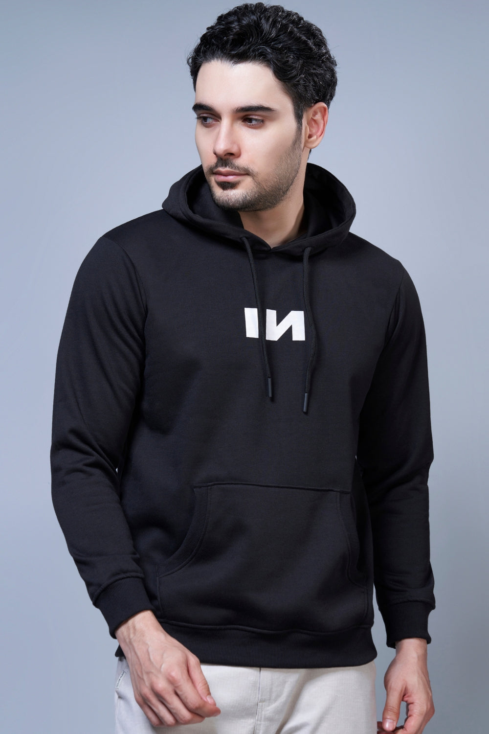 Instinct Printed Black Hoodie Hoodies Maxzone Clothing