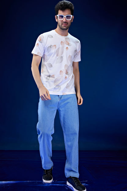 White - AOP Round Neck T-shirt
