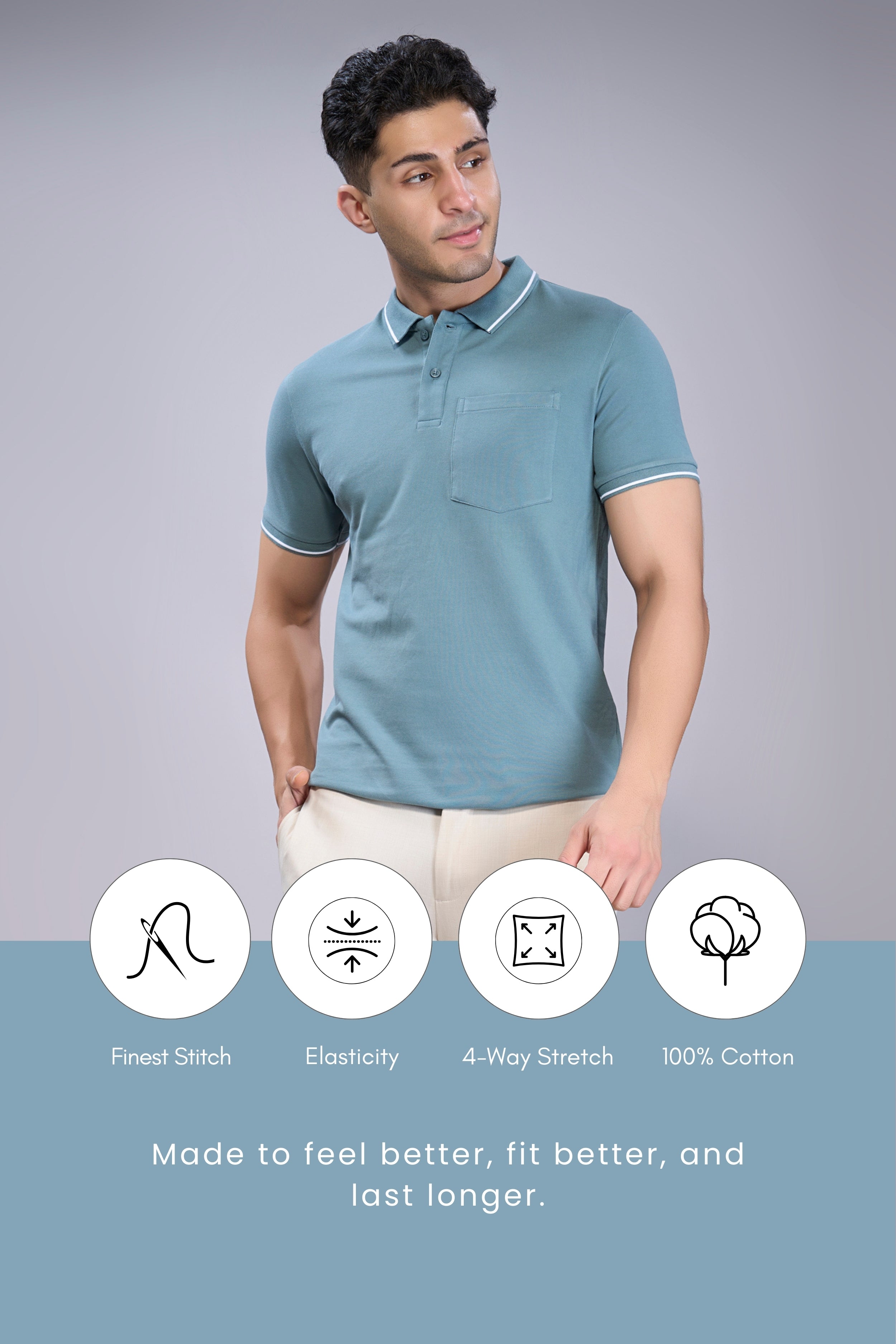 Air Blue - Identity Pocket Polo – Maxzone Clothing