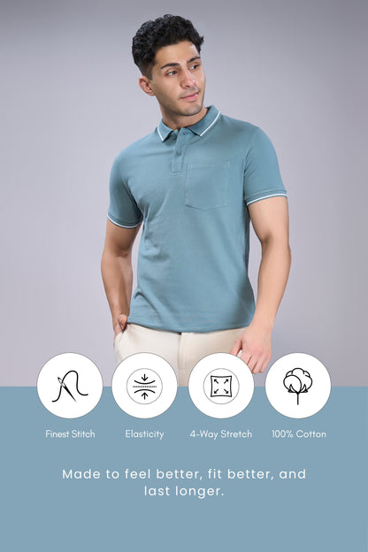 Air Blue - Identity Pocket Polo