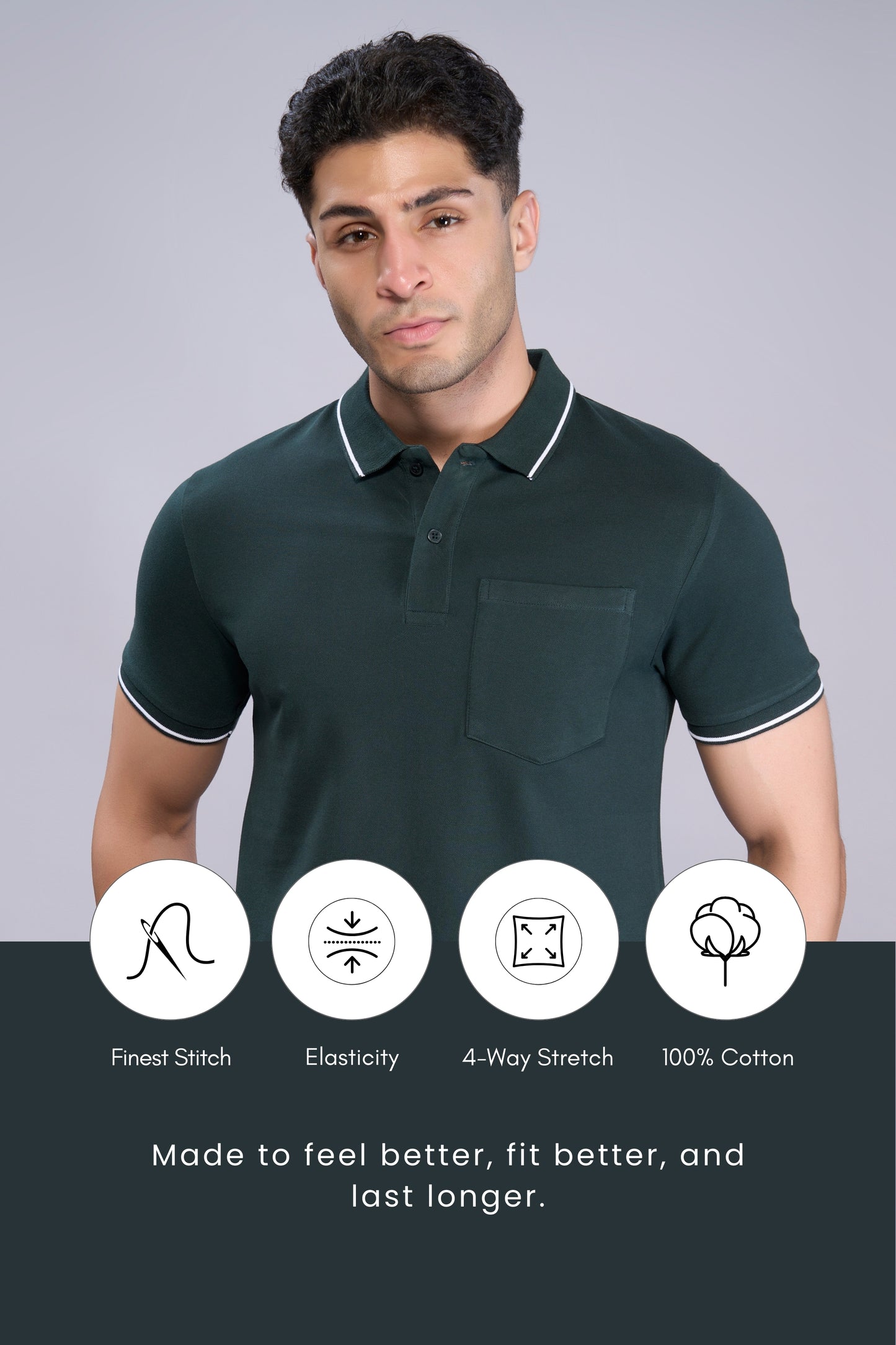 June Green - Identity Pocket Polo