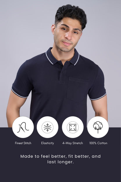 Teal Navy - Identity Pocket Polo