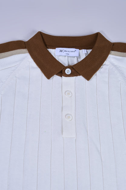 White - Luxe Knitted Polo