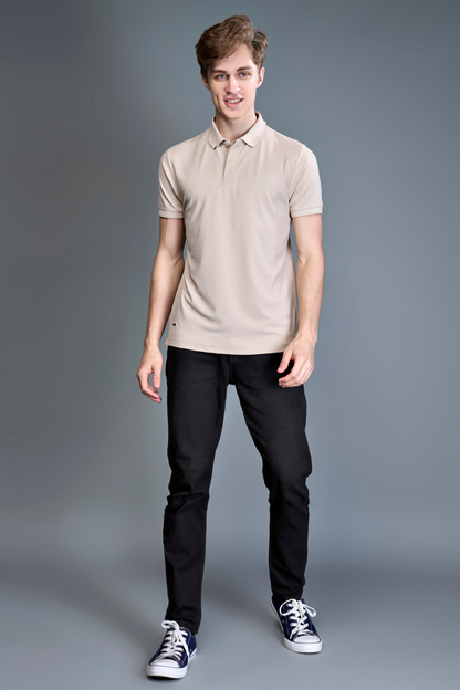 Beige - Smart Tech Textured Polo Maxzone Clothing