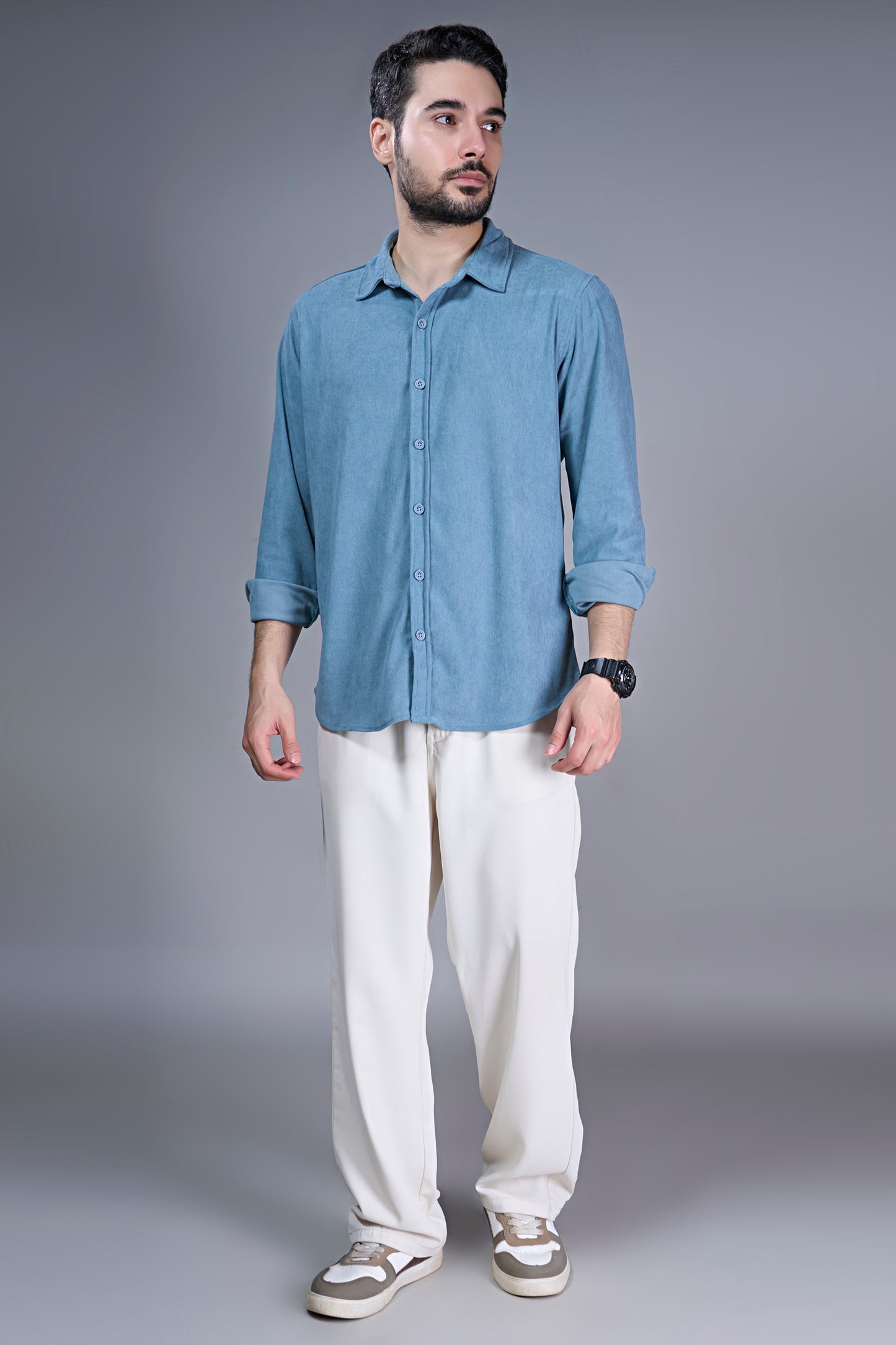 Powder Blue - Corduroy Shirt