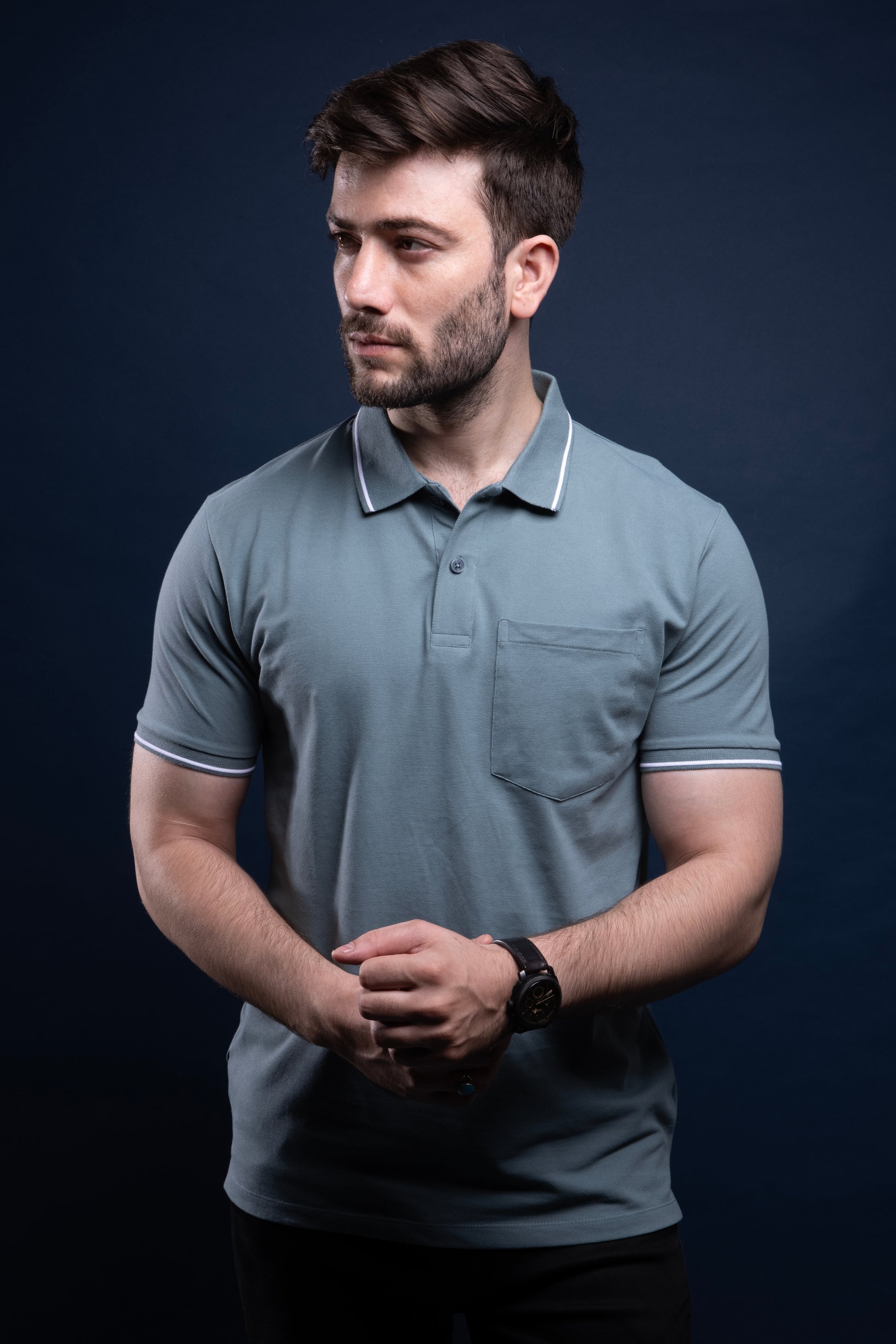 Air Blue - Identity Pocket Polo Maxzone Clothing