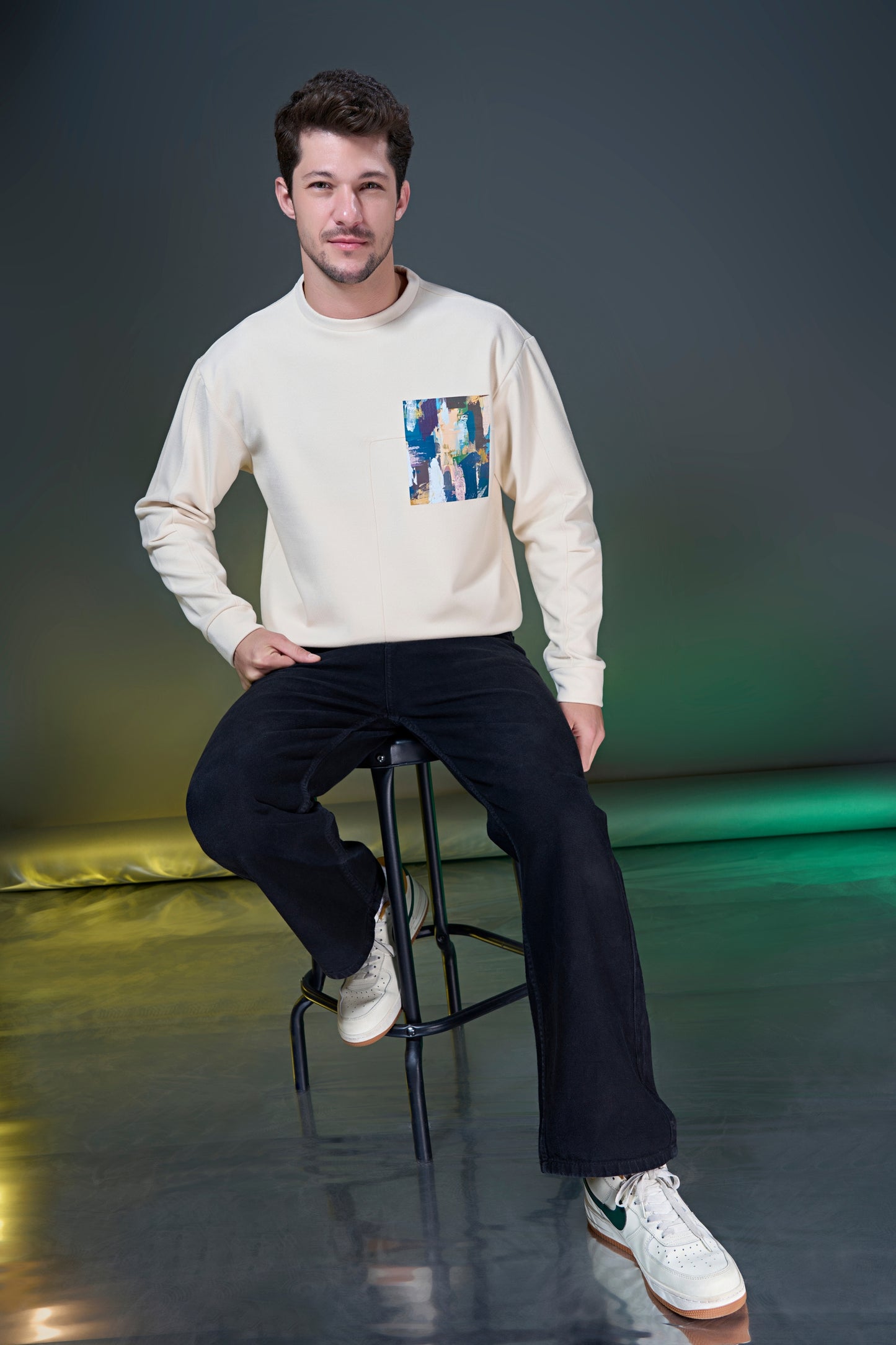 Cream - Abstract Sweatshirt