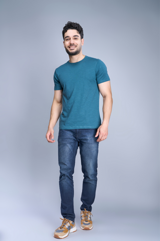 Shop Men's (Obssession) Solid Sea Port T-shirt-front Maxzone Clothing