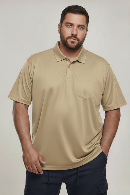 Green - Smart Tech Pocket Polo Plus Size